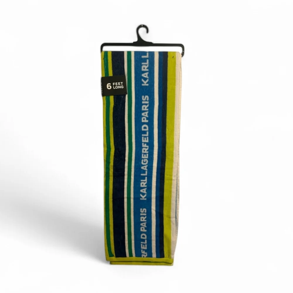Karl Lagerfeld Paris Logo Stripe Beach Towel